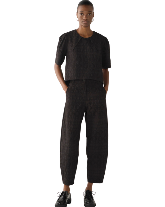 Edith Pant in Black Jacquard by Foemina