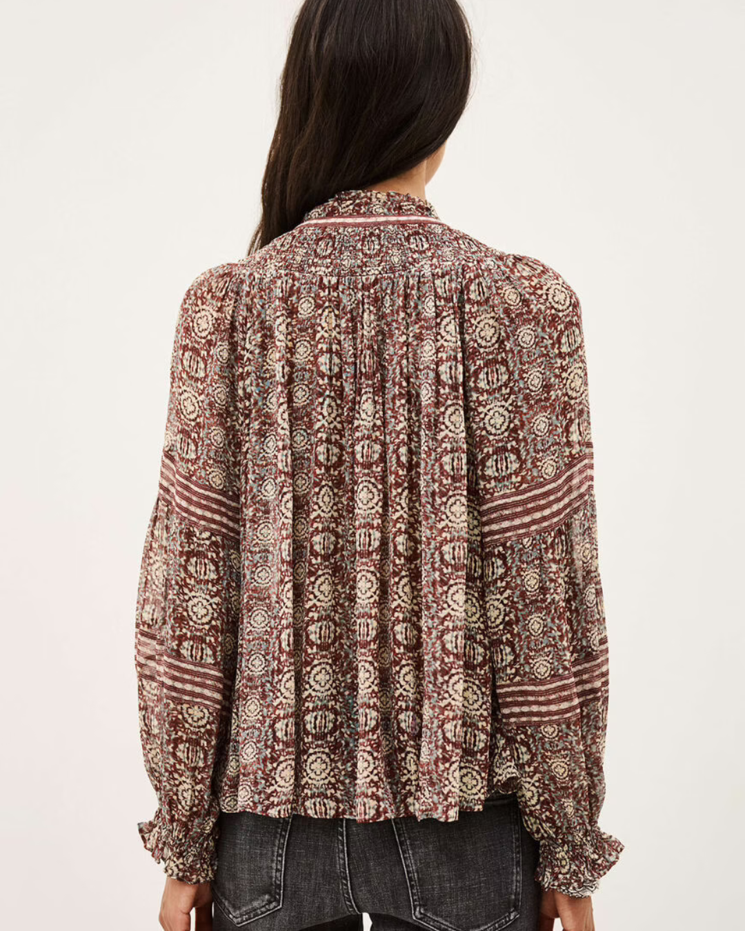 Denna Blouse in Burgundy by BA&SH