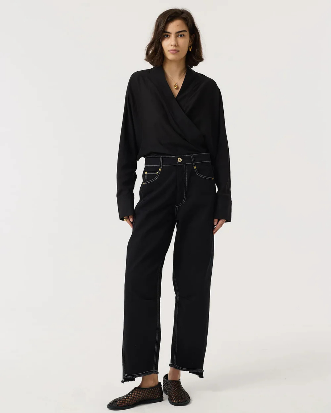 Blake Barrel Jeans in Black by AKYN