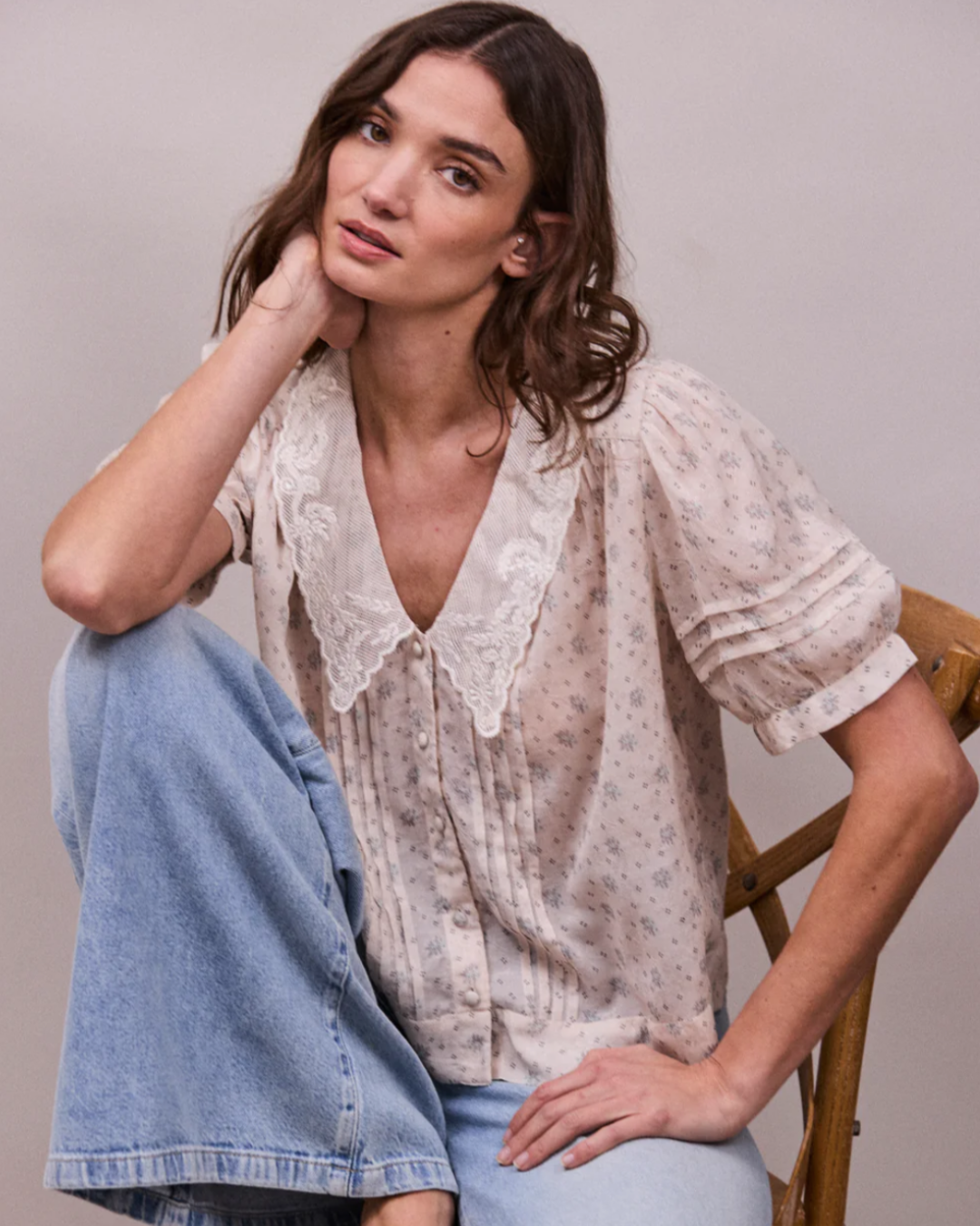Deco Blouse in Cornflower Print by FAUNE