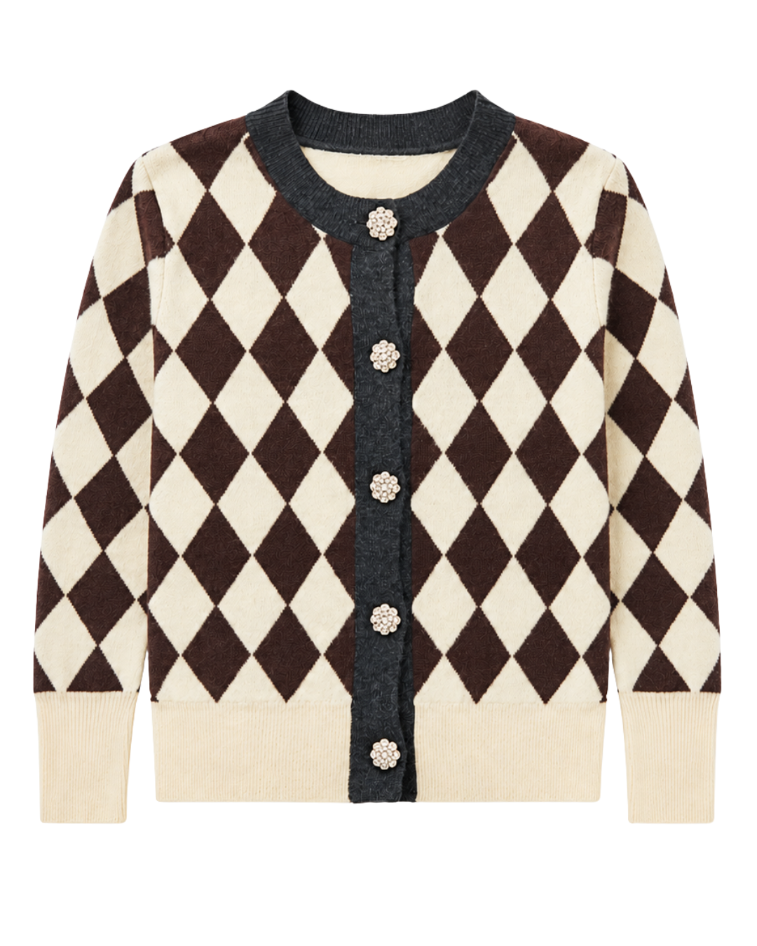 Arlequin Knitted Jacket in Butter by SOPHIE + LUCIE