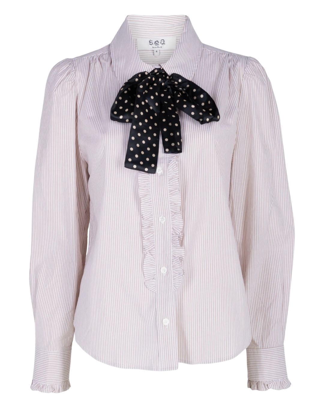Declan Long Sleeve Button Down Top in White by Sea NY