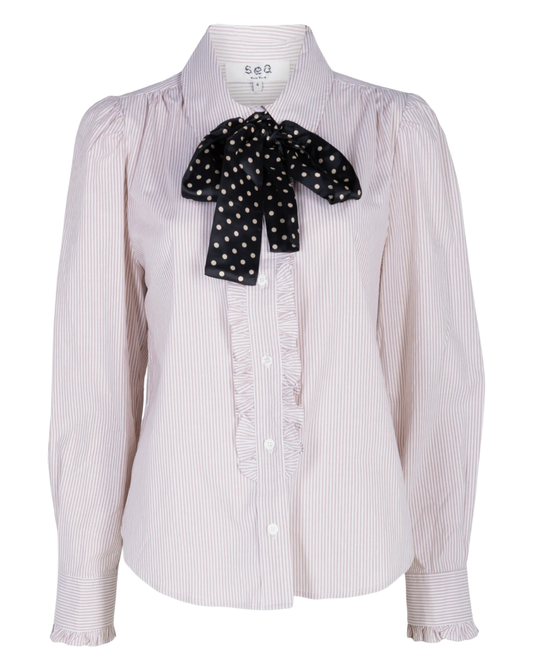 Declan Long Sleeve Button Down Top in White by Sea NY