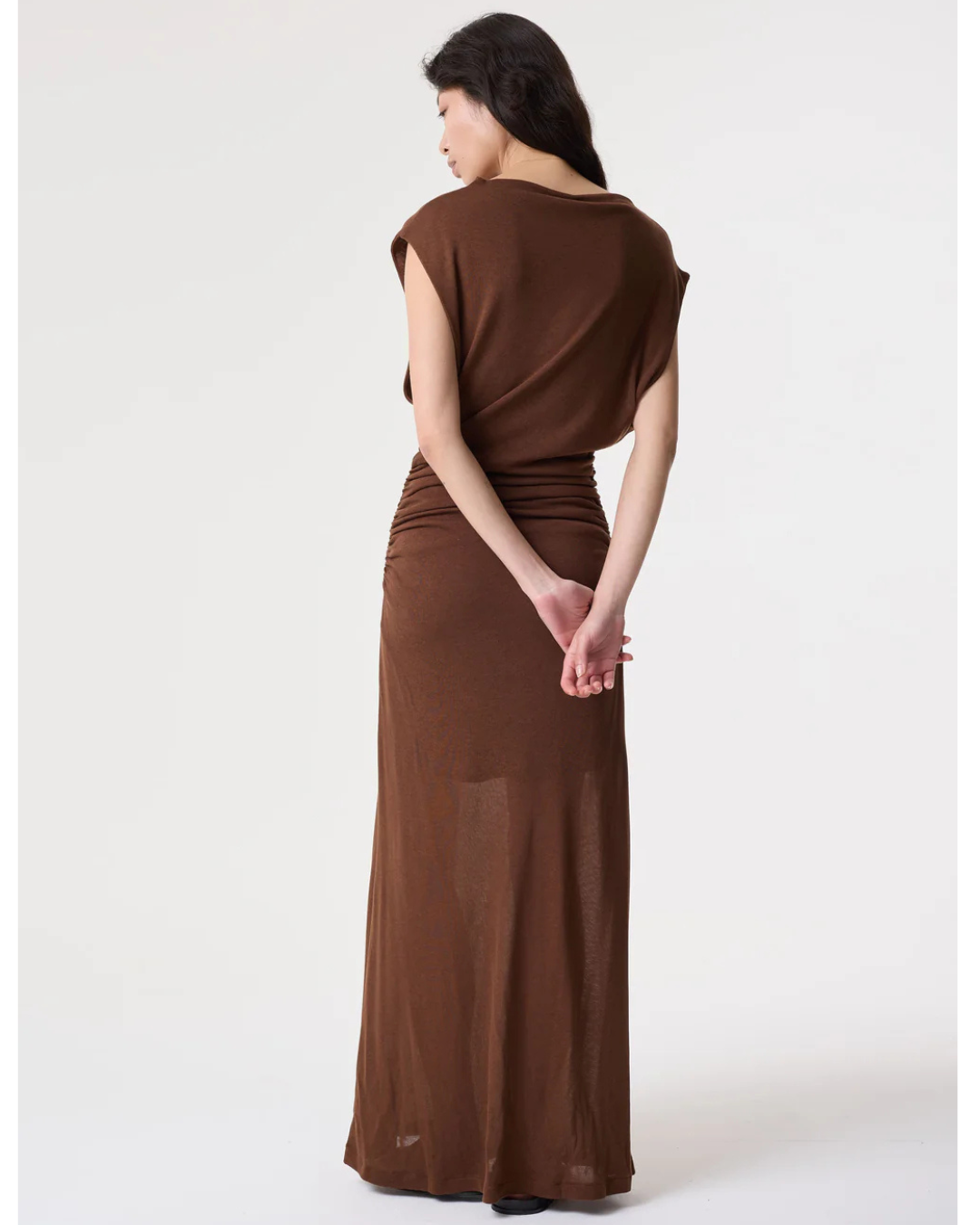 Alina Maxi Dress in Chocolate by AKYN