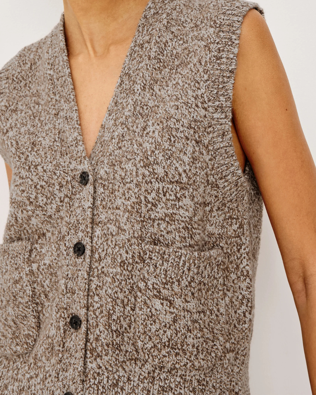 Kasmir Vest in Brown Melange by Rails