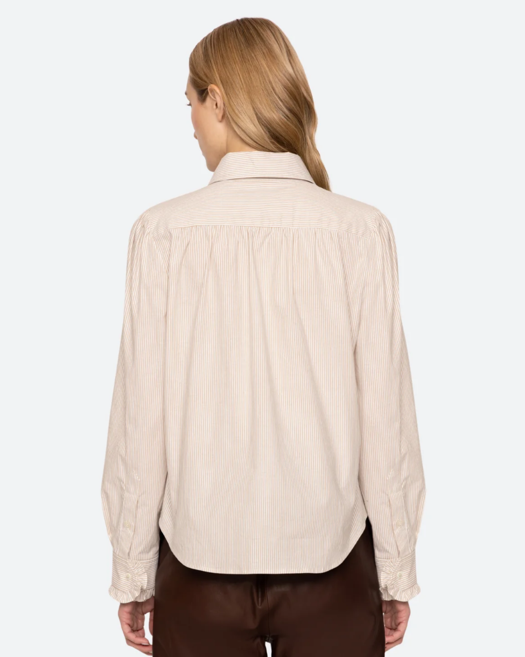Declan Long Sleeve Button Down Top in White by Sea NY