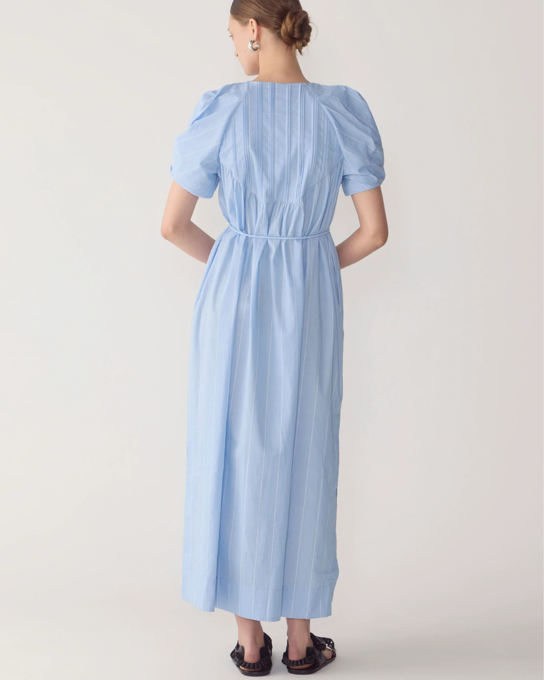 Raven Dress in Chambray Wide Pinstripe by Foemina