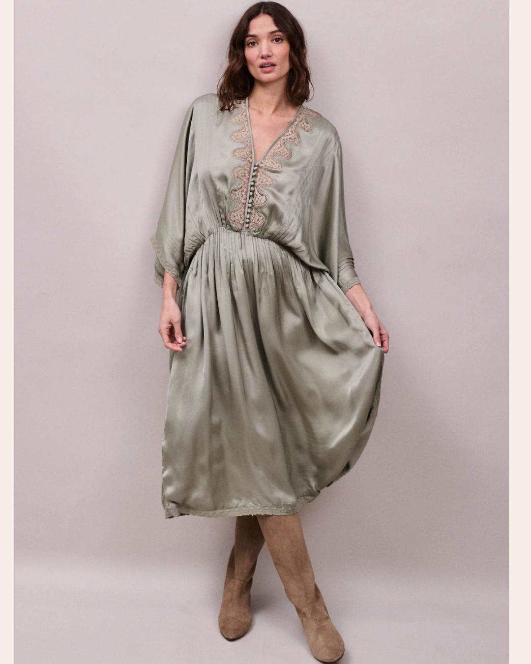 Honeysuckle Dress in Duck Egg Green by FAUNE