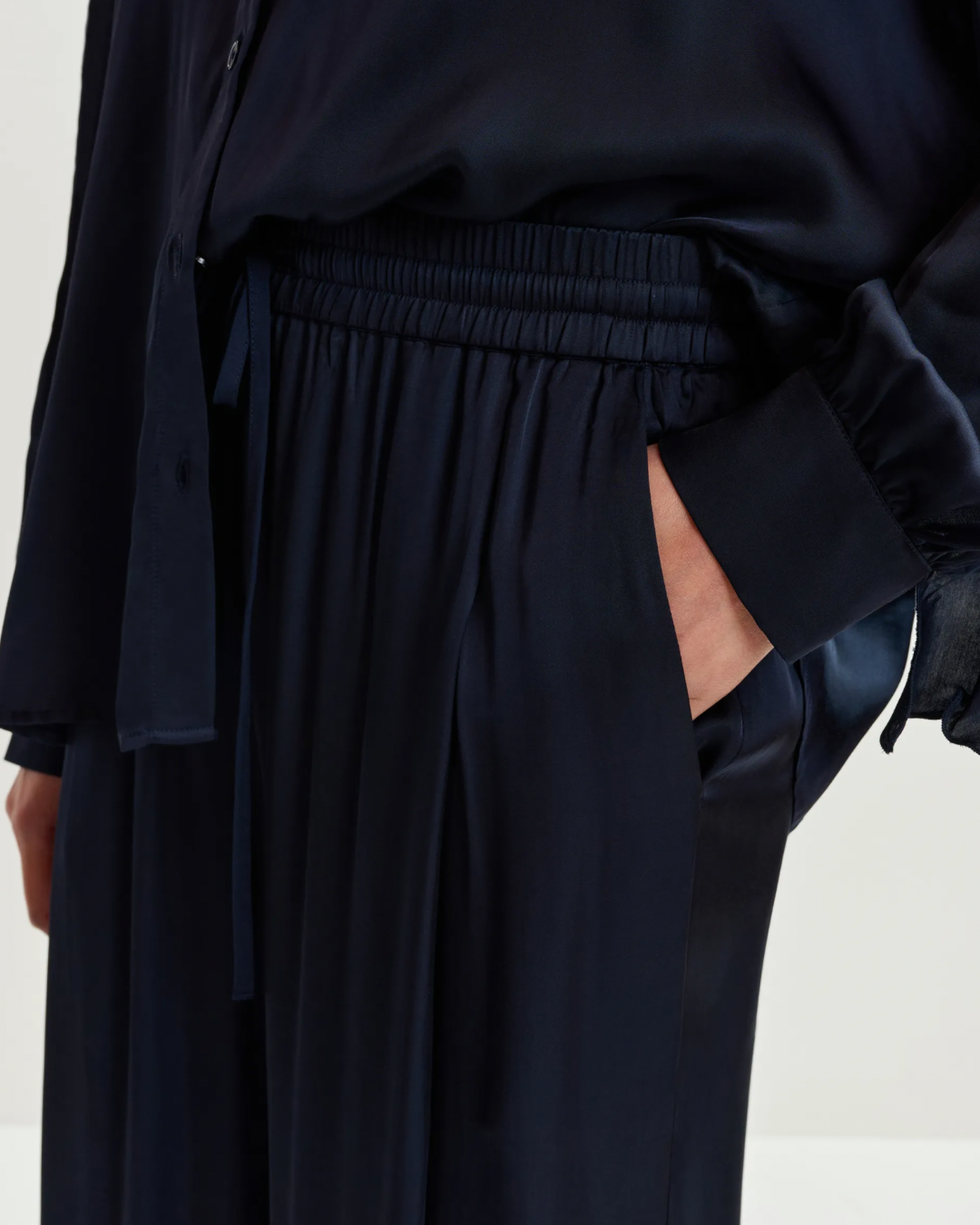 Julissa Wide Leg Track Pants in Classic Navy by Essentiel Antwerp
