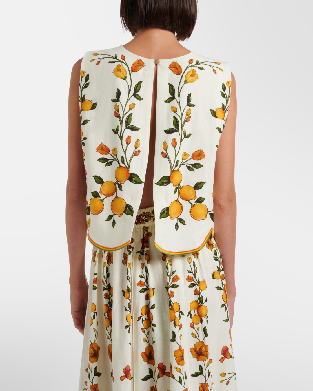 Lemon Bouquet Linen Blend Blouse by Farm Rio