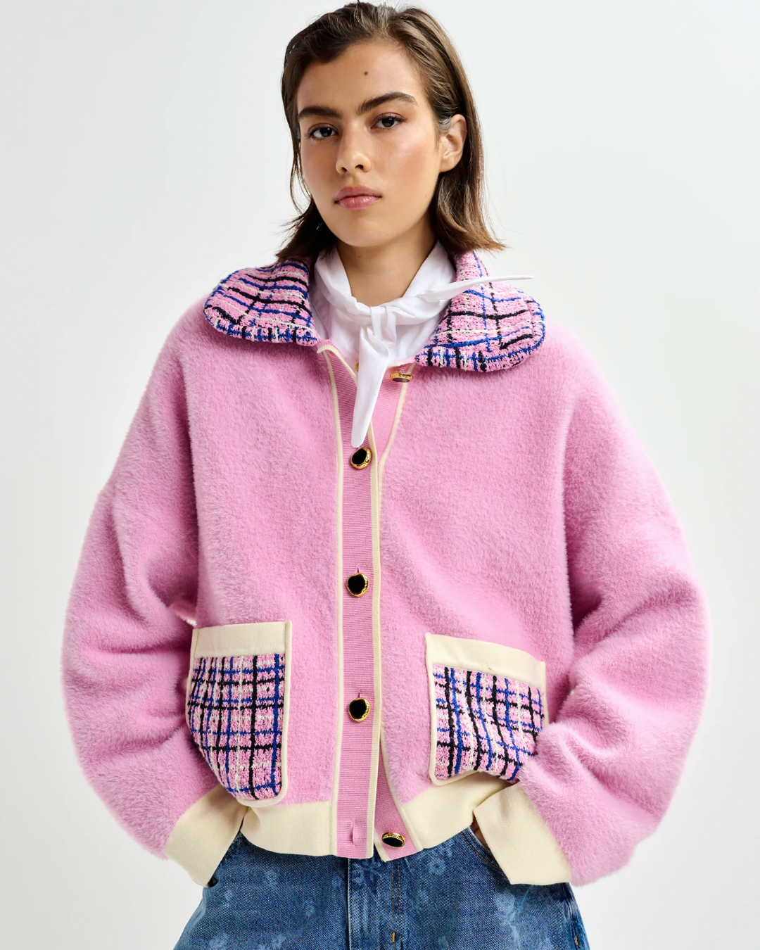 Joilu Knitted Jacket in Cotton Andy by Essentiel Antwerp