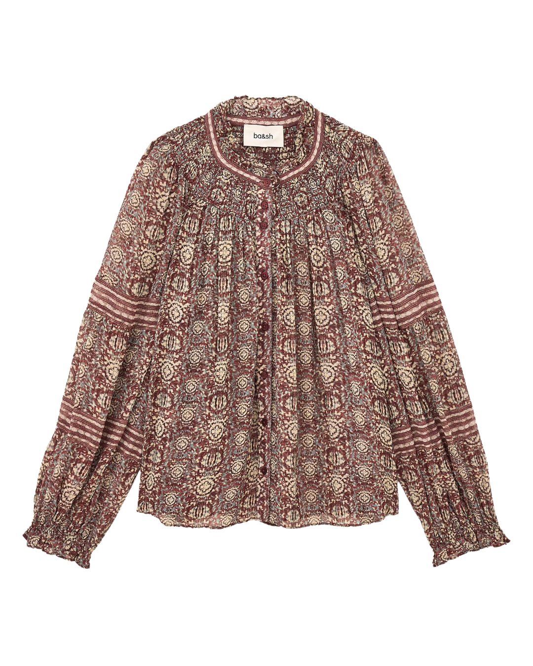 Denna Blouse in Burgundy by BA&SH