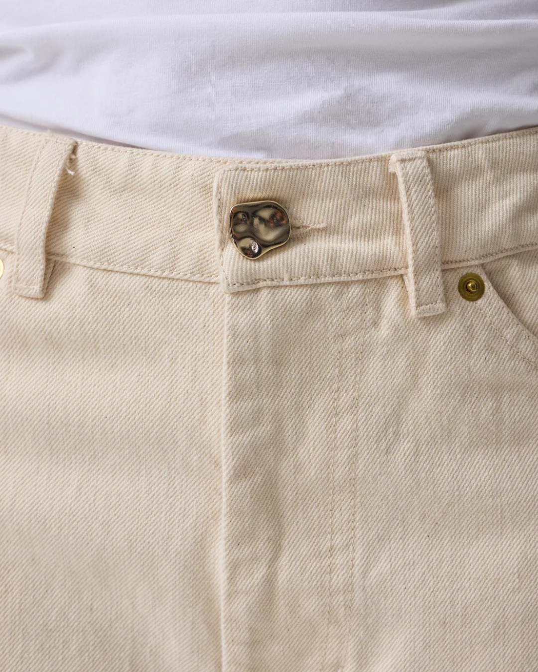 Dylan Classic Slim Straight Jeans in Ecru by AKYN