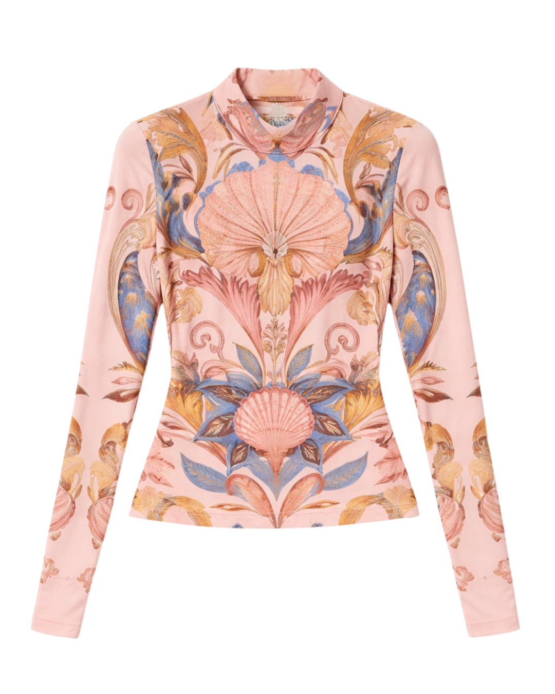 Sea Garden Scarf Jersey Blouse in Soft Pink by FARM Rio