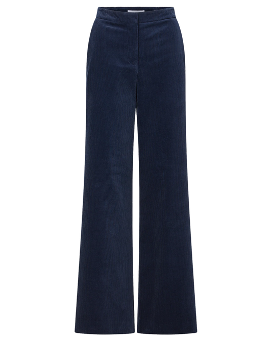 Holt Corduroy Wide-Leg Pant in Heritage Navy by Veronica Beard