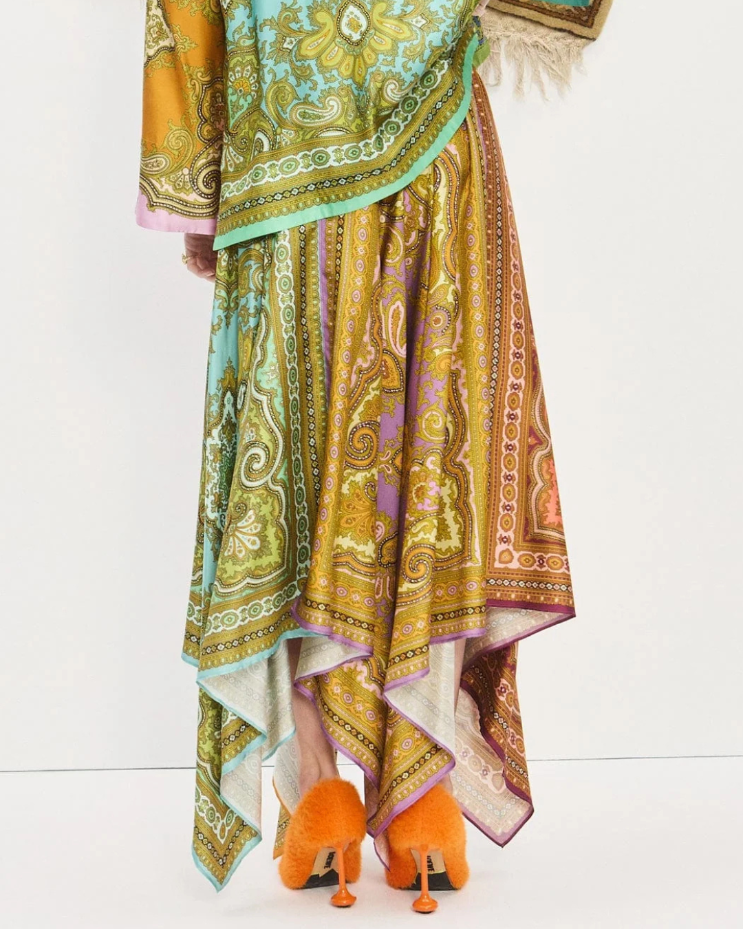 Clemenza Spliced Scarf Silk Skirt by Alemais