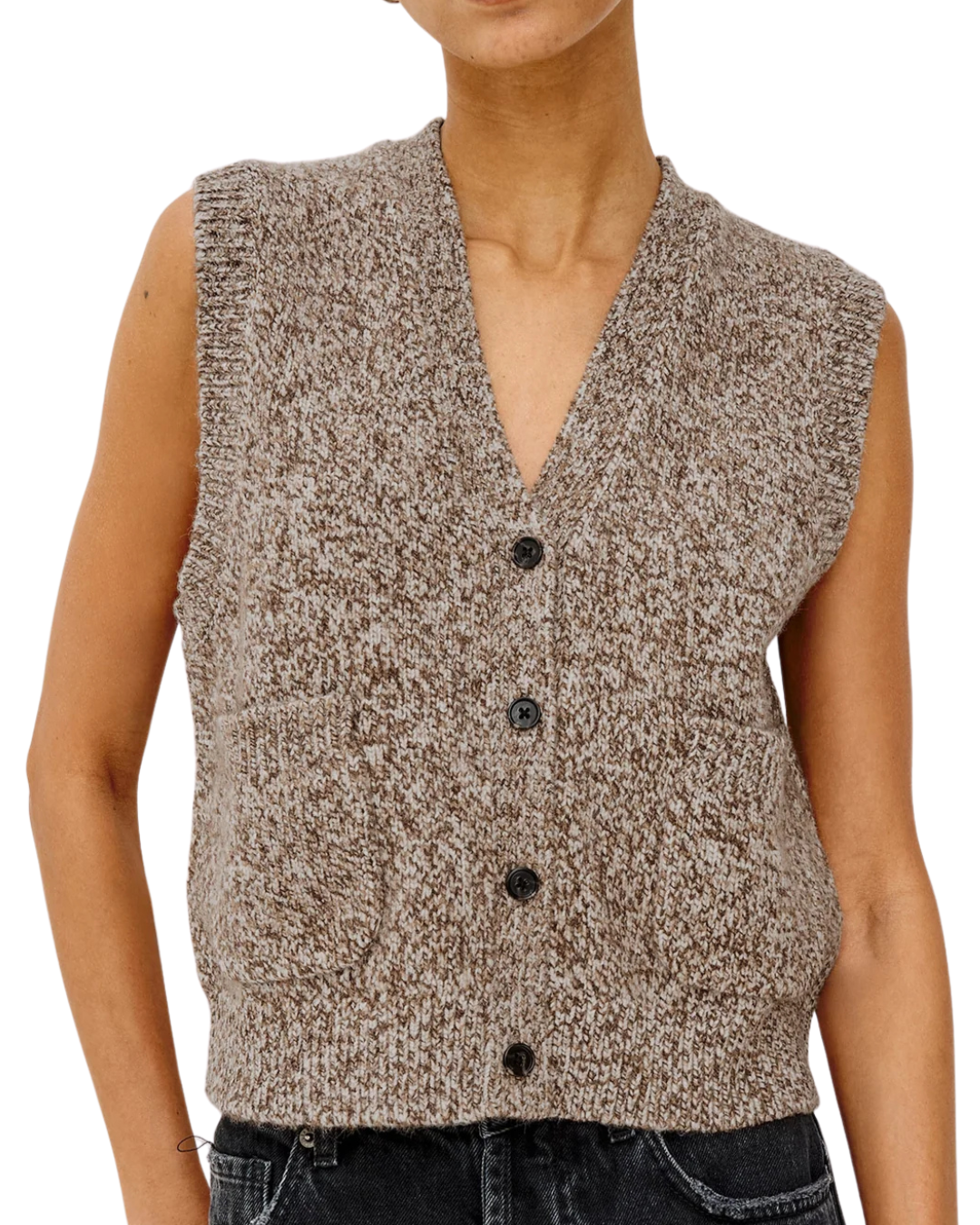 Kasmir Vest in Brown Melange by Rails