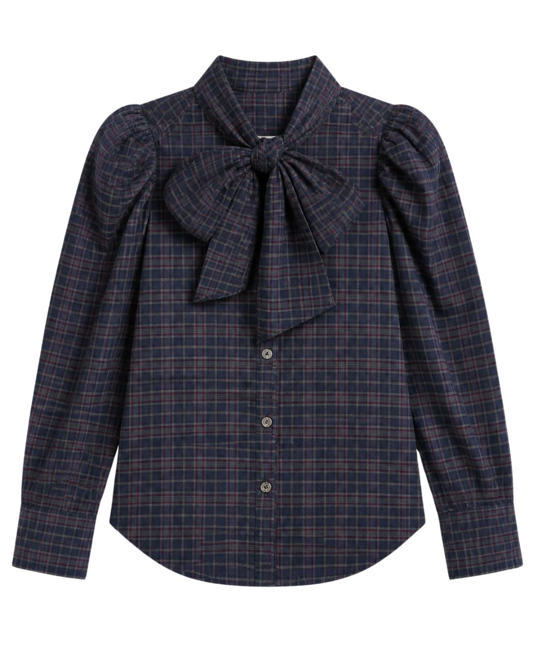 Pajarita Madras Blouse in Blue Check by SOPHIE + LUCIE