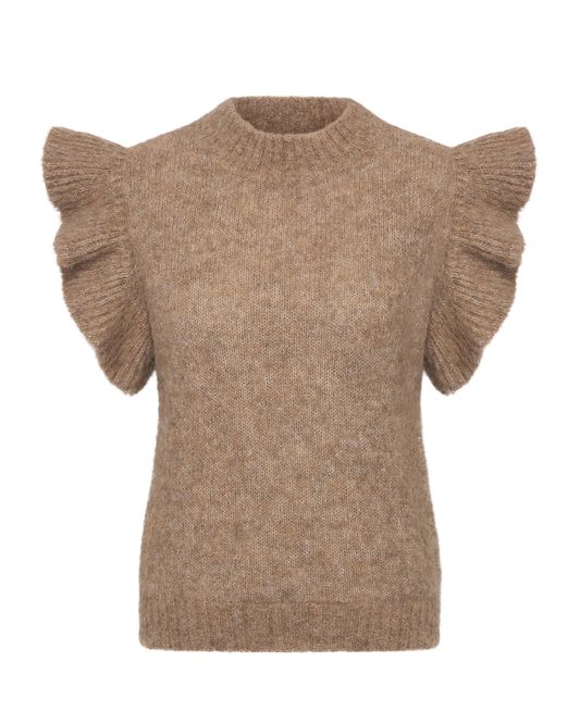 Fossy Spencer Knit Vest in Biscuit Melee by by-bar