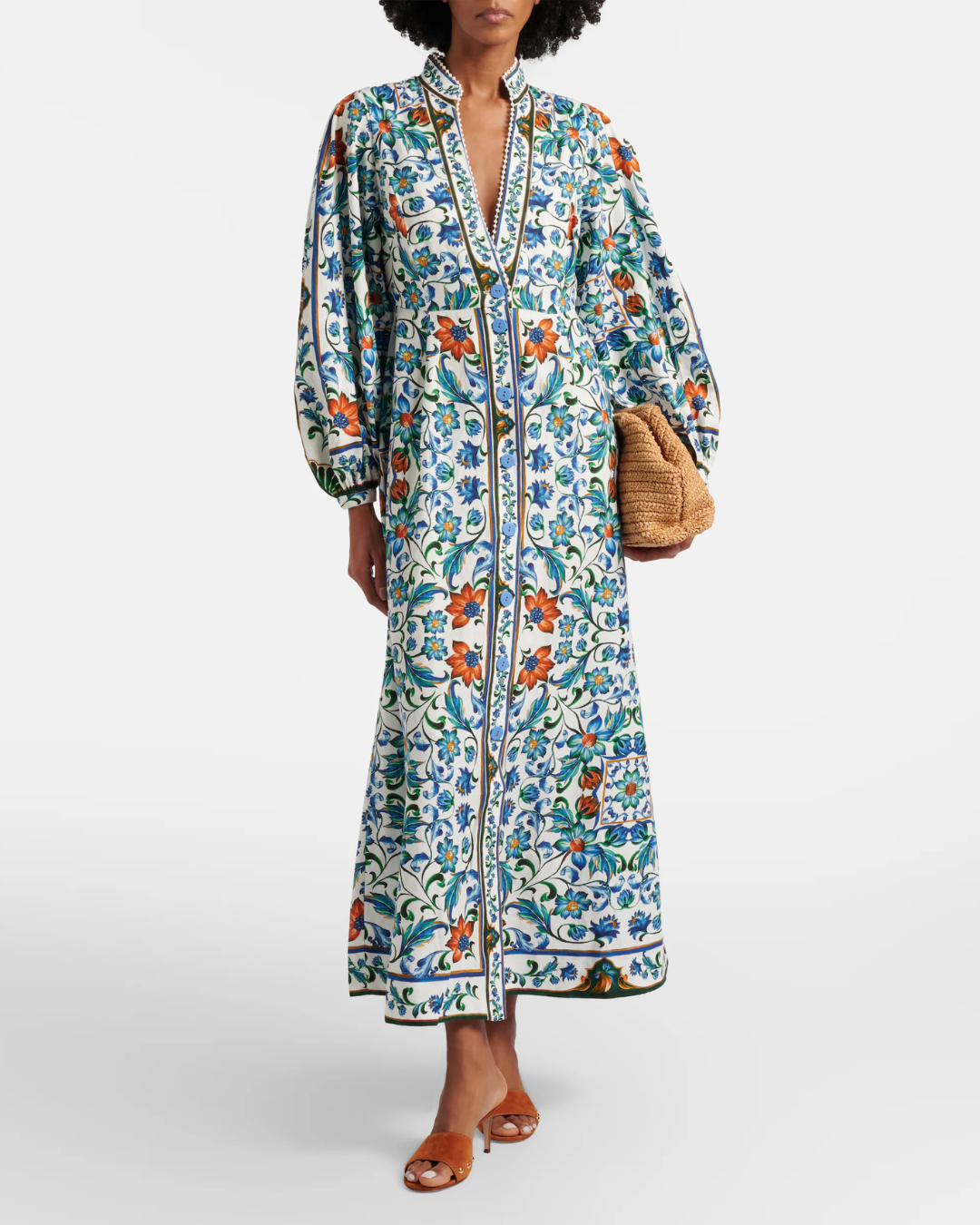 Flora Tile Maxi Dress in Off White by FARM Rio