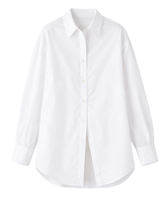 Lucie Shirt in White Poplin by Foemina