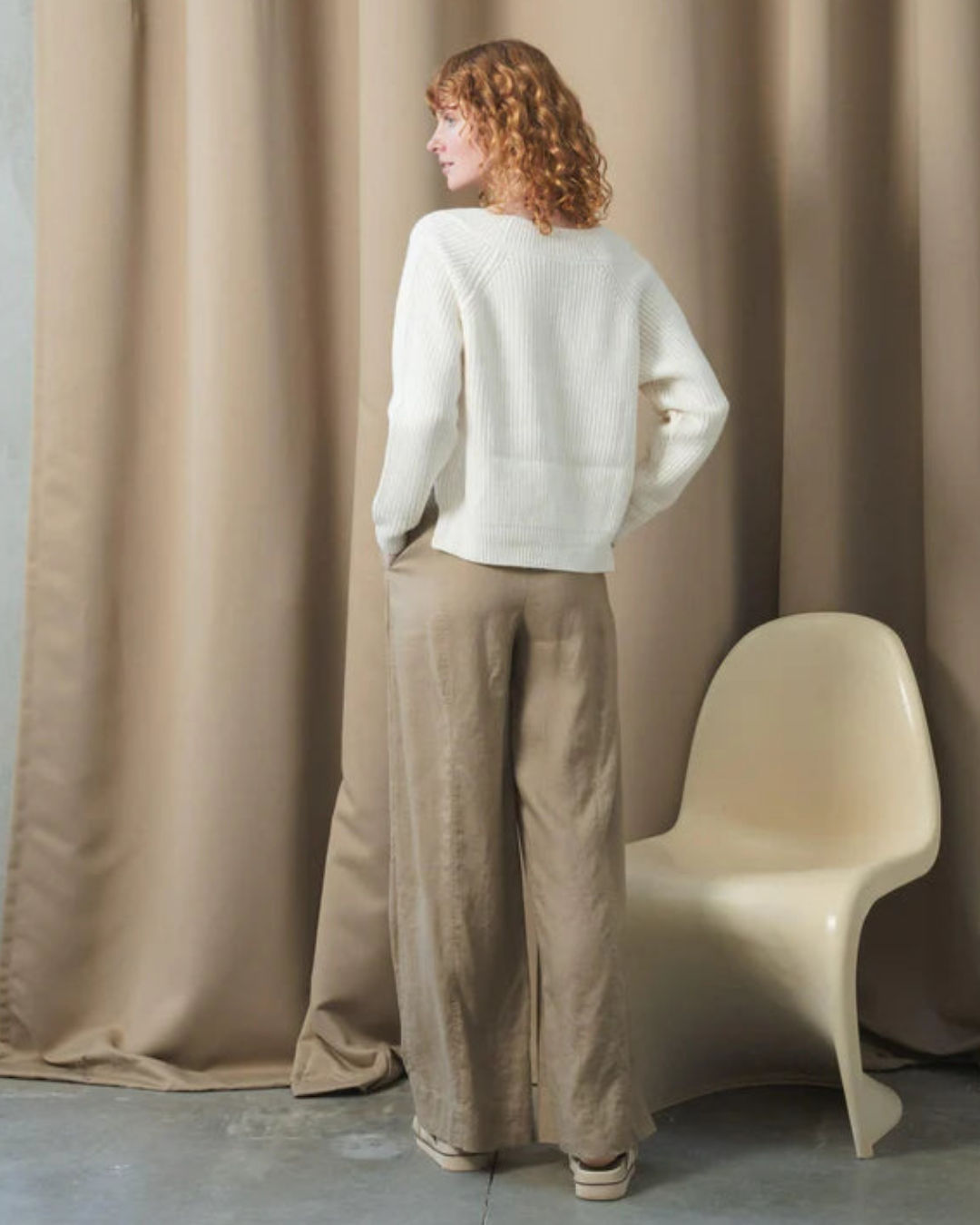 Oli Linen Trouser in Taupe by Lilly Pilly