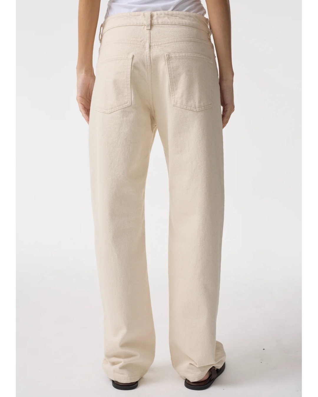 Dylan Classic Slim Straight Jeans in Ecru by AKYN