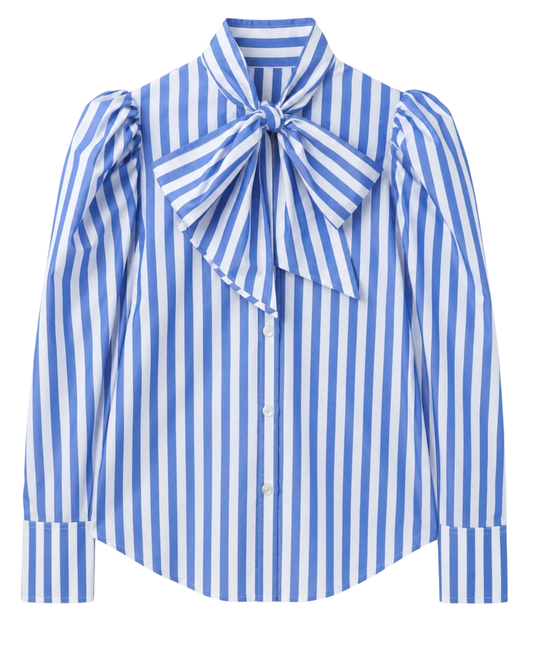 Pajarita Raya Blouse in Blue Stripe by SOPHIE + LUCIE