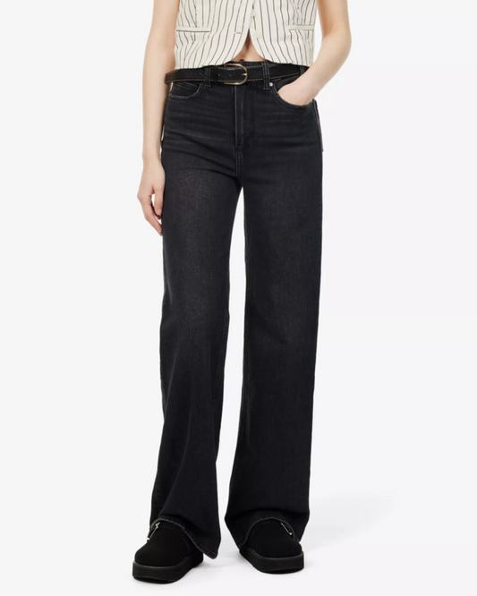 Sasha Jeans in Viper Distressed Black Denim by PAIGE