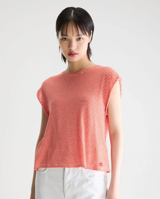 Vlyn Striped Tee in Red by Bellerose