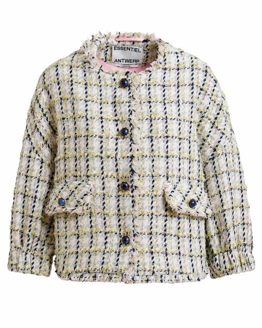 Jayden Boxy Cropped Jacket in Basil Smash by Essentiel Antwerp