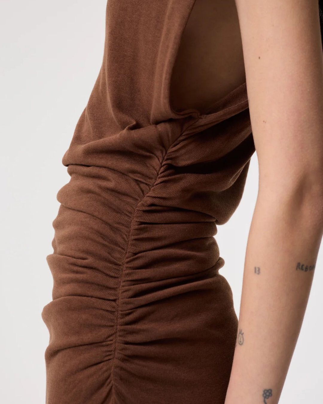Alina Maxi Dress in Chocolate by AKYN