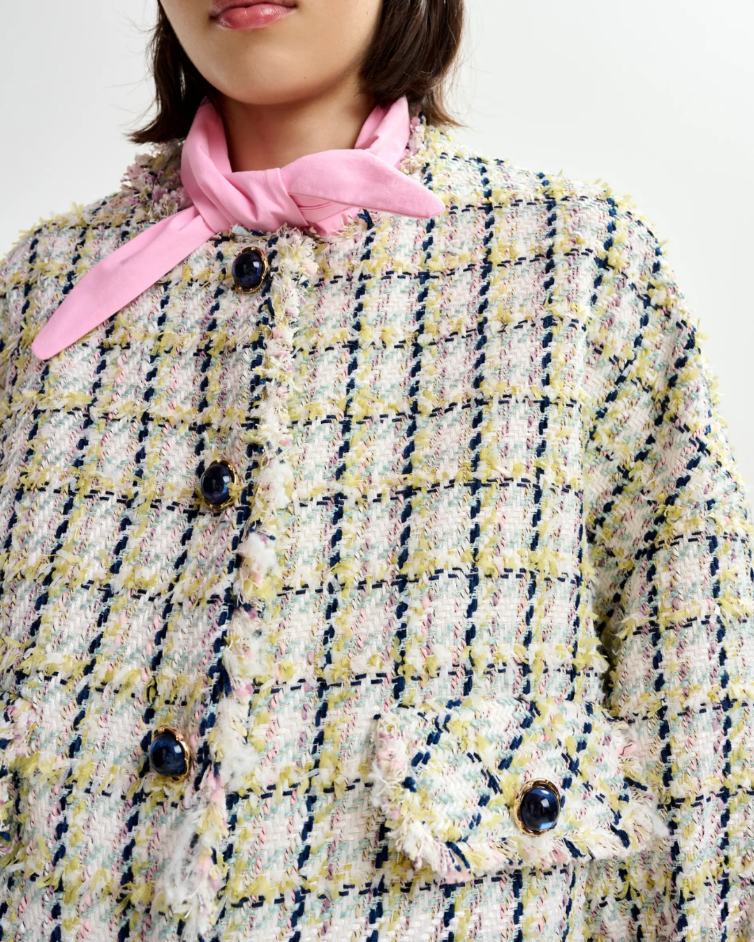 Jayden Boxy Cropped Jacket in Basil Smash by Essentiel Antwerp