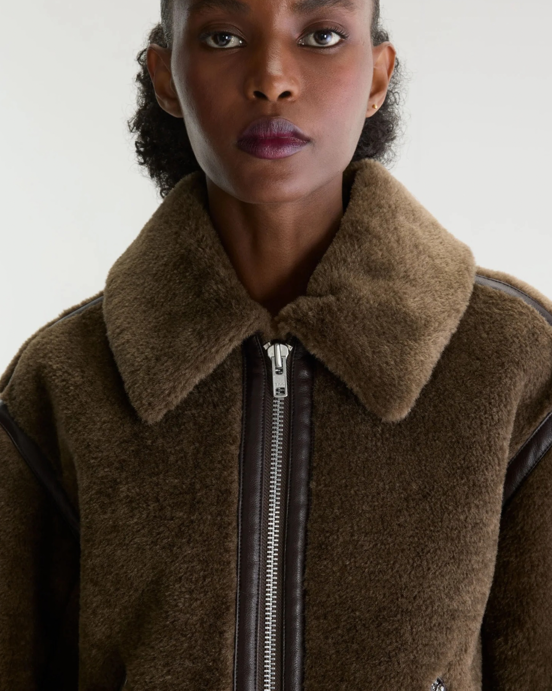 Eagle Shearling Jacket in Dark Roast by Bellerose
