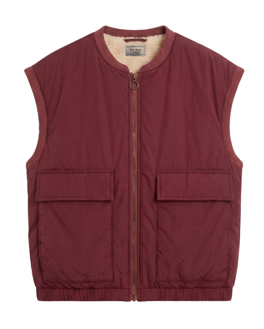 Gio Sleeveless Jacket in Wine by by-bar