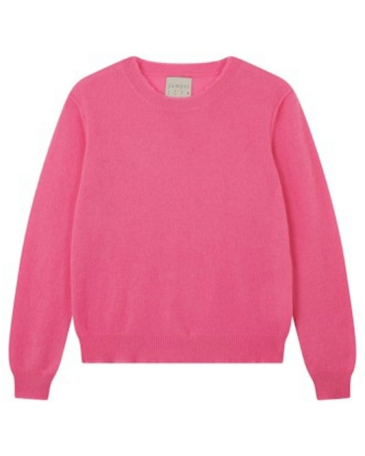 Cashmere Distressed Crew in Azalea by Jumper 1234