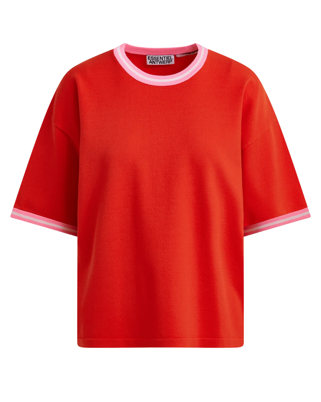 Jefinitely Contrast Pullover in Orange Brulee by Essentiel Antwerp