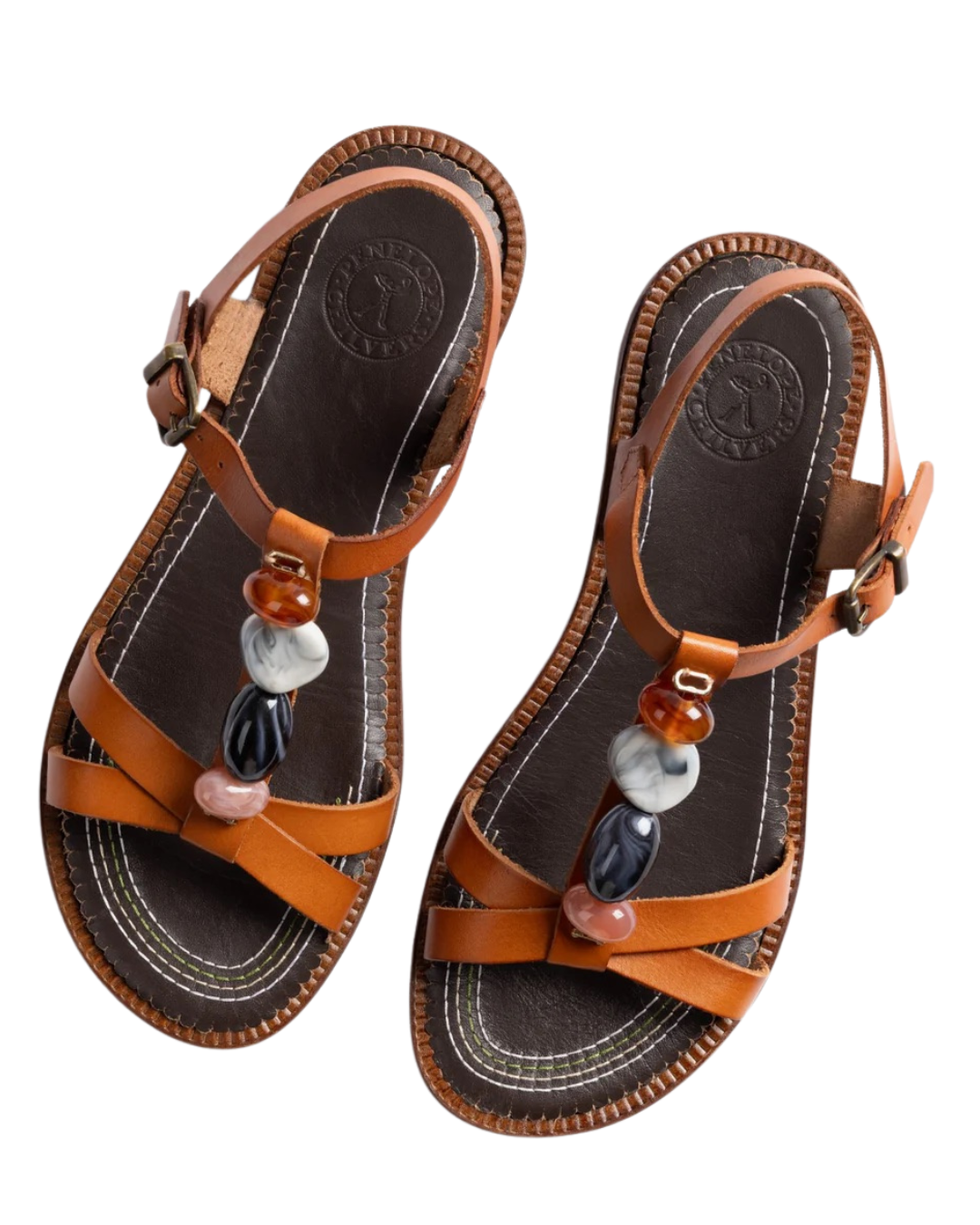 Patmos Leather Sandal in Tan by Penelope Chilvers