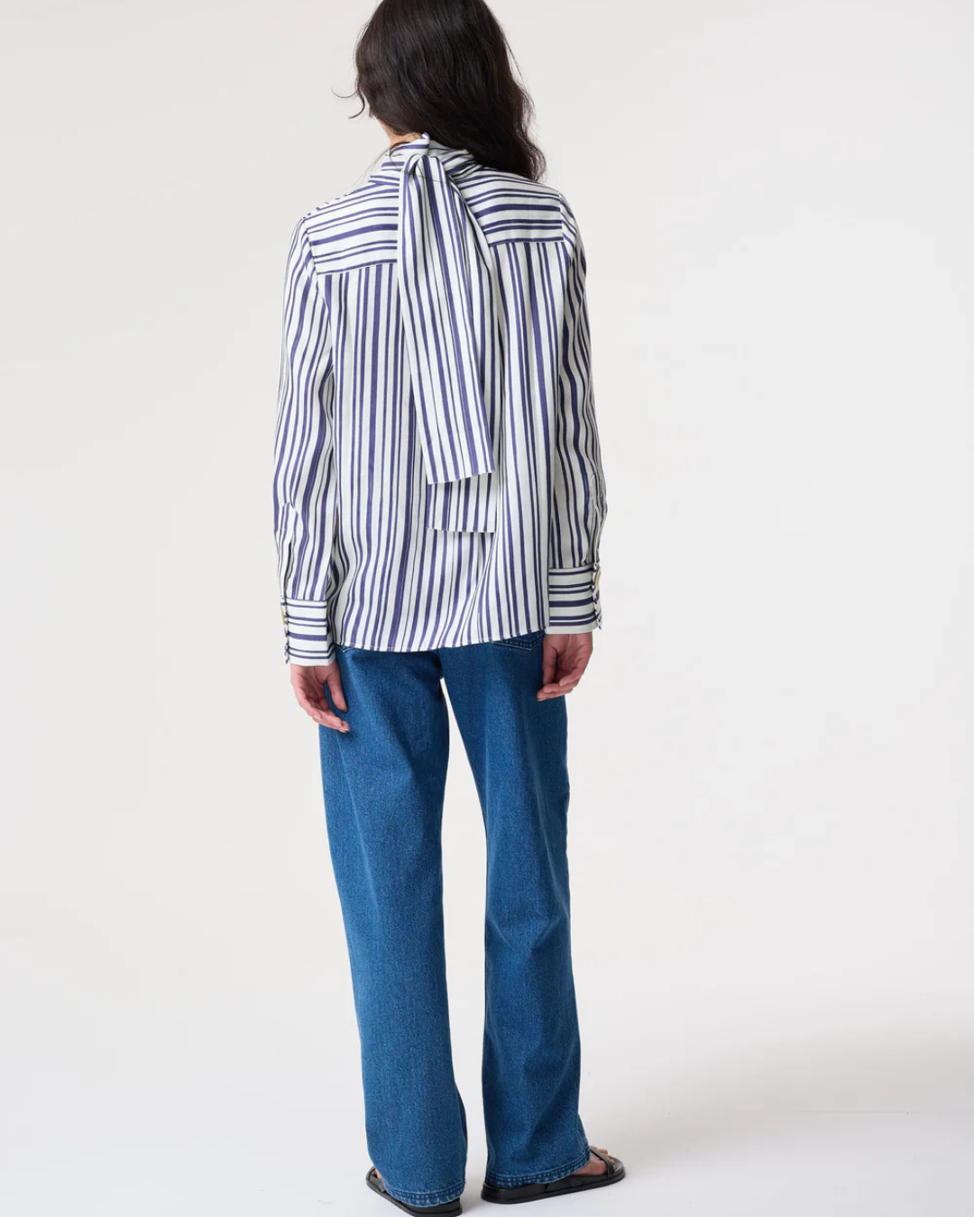 Viola Irregular Print Blouse in Navy by AKYN