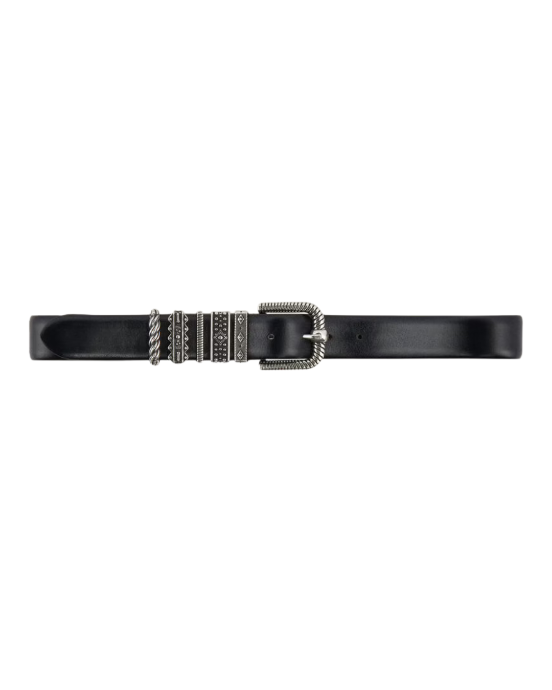 Berkane Multi Loop Leather Belt in Black by BA&SH