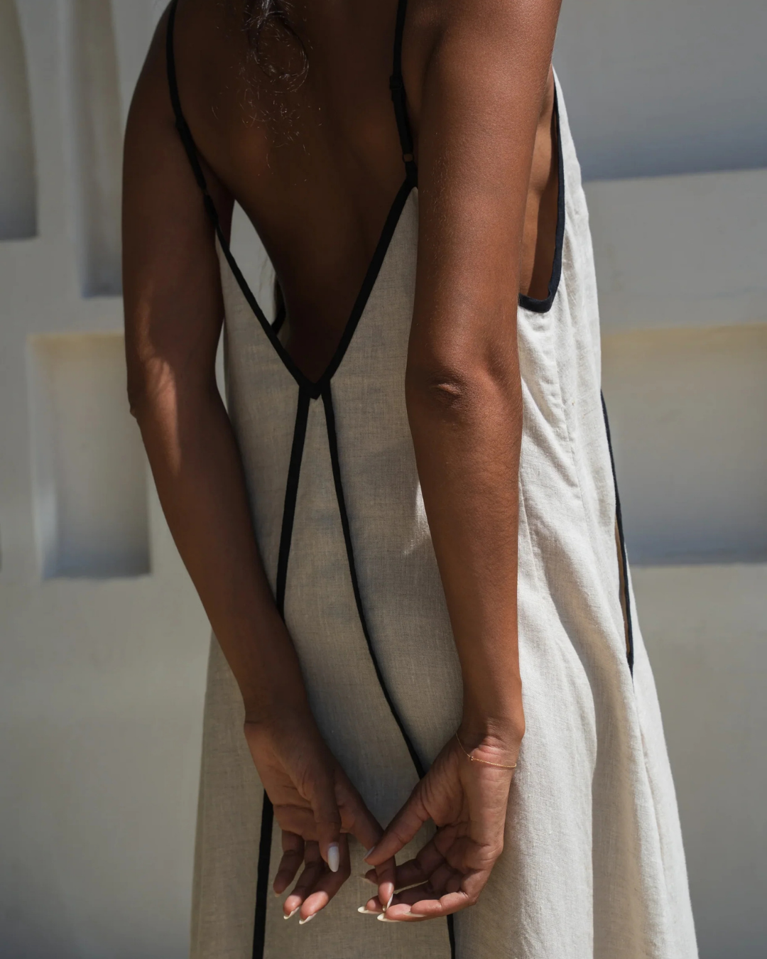 Azalea Linen Dress in Oatmeal by Lilly Pilly