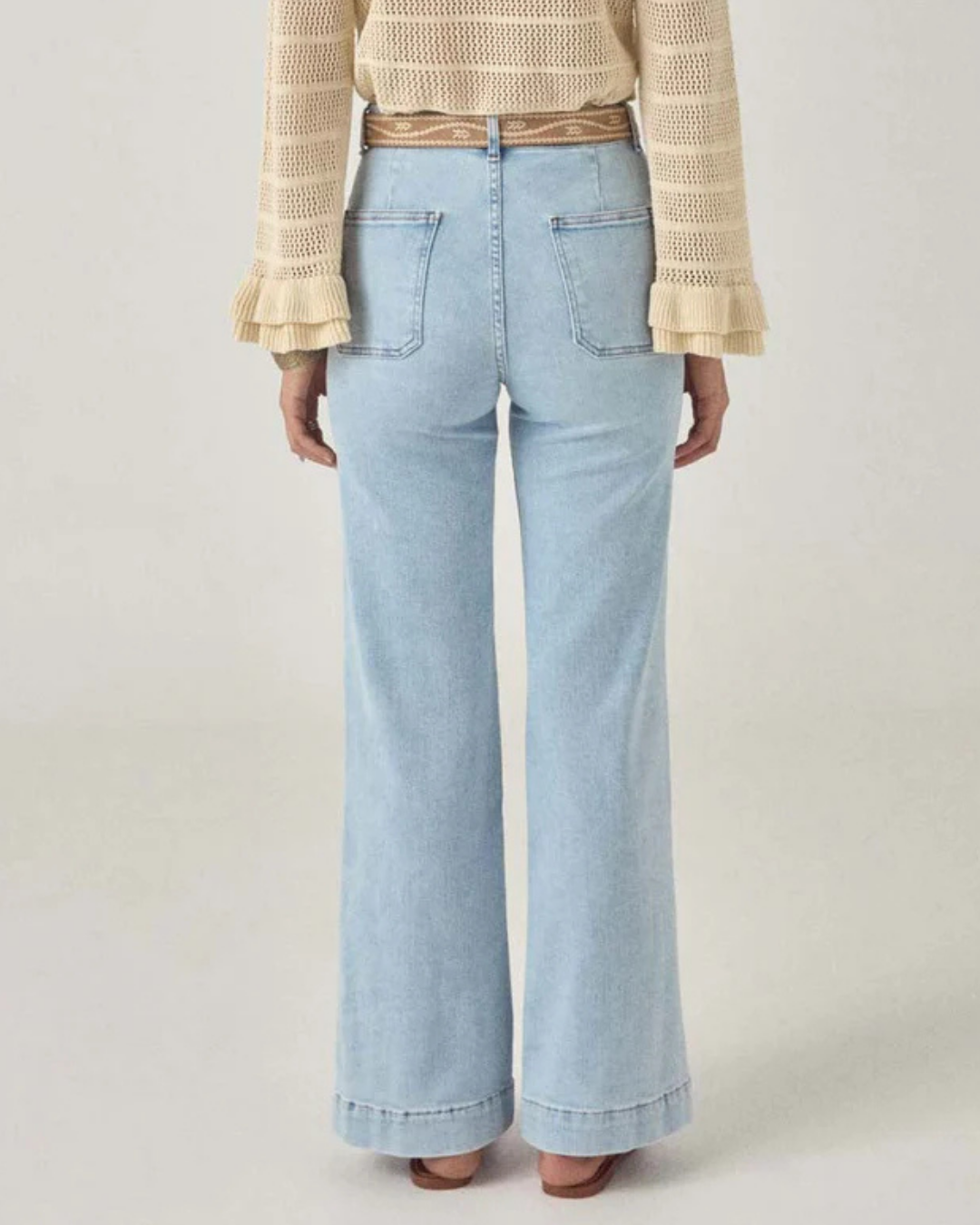 Charlie Pant in Bleach Blue by Maison Hotel