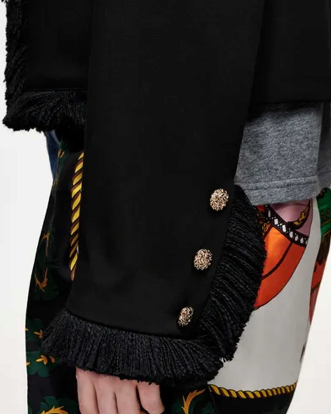 Kinetic Fringed Jacket in Black by Essentiel Antwerp