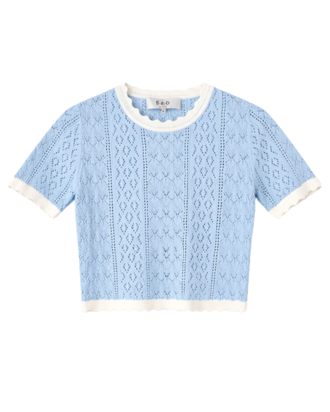 Georgia Knit Short Sleeve Top in Blue by Sea NY
