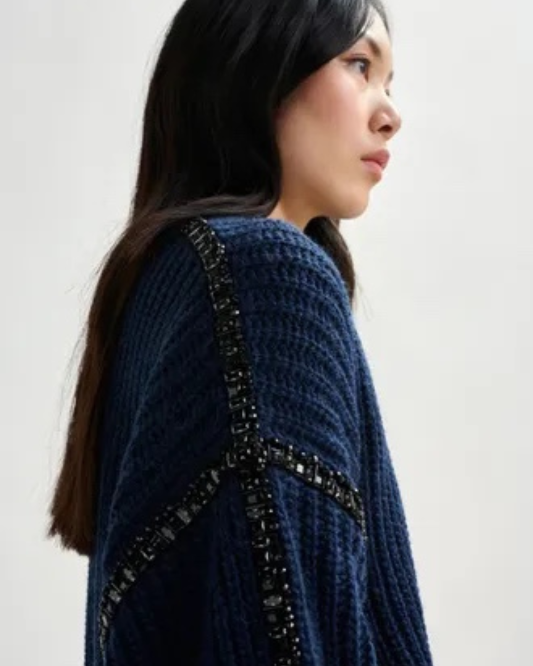 Indsay Embellished Pullover in Navy by Essentiel Antwerp