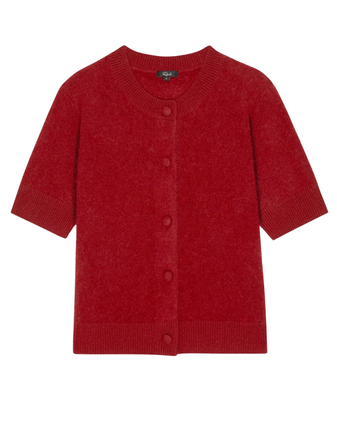 Roman Short Sleeve Knit Cardigan in Crimson Red by Rails