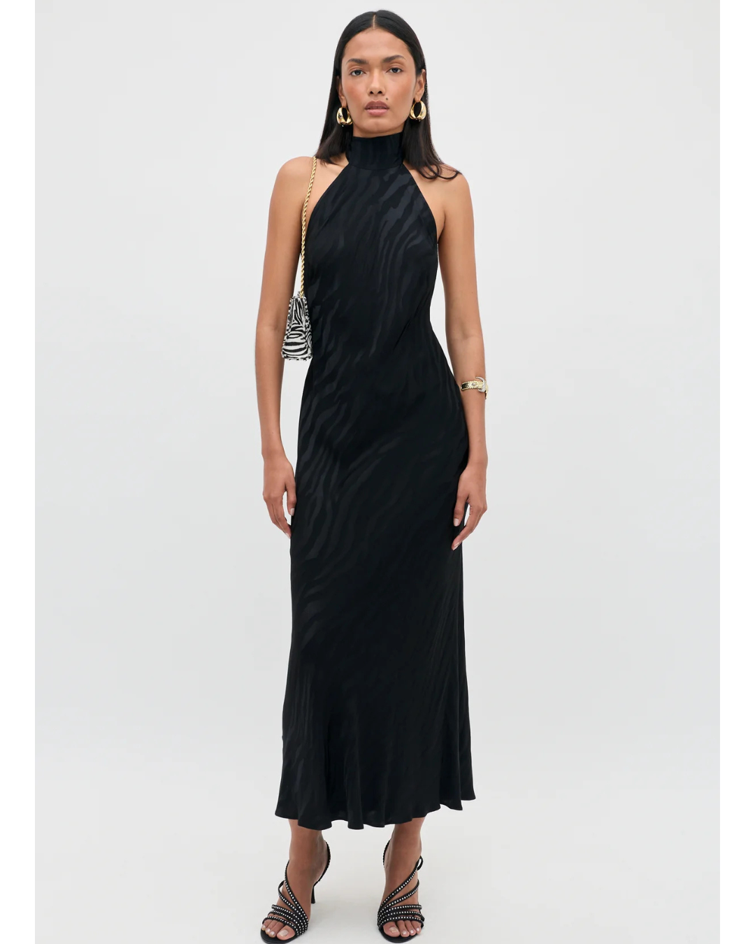 Maura Dress in Cooper Jacquard Black by RIXO