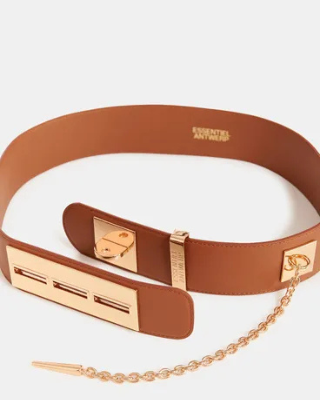 Gamme Leather Belt in Brown by Essentiel Antwerp