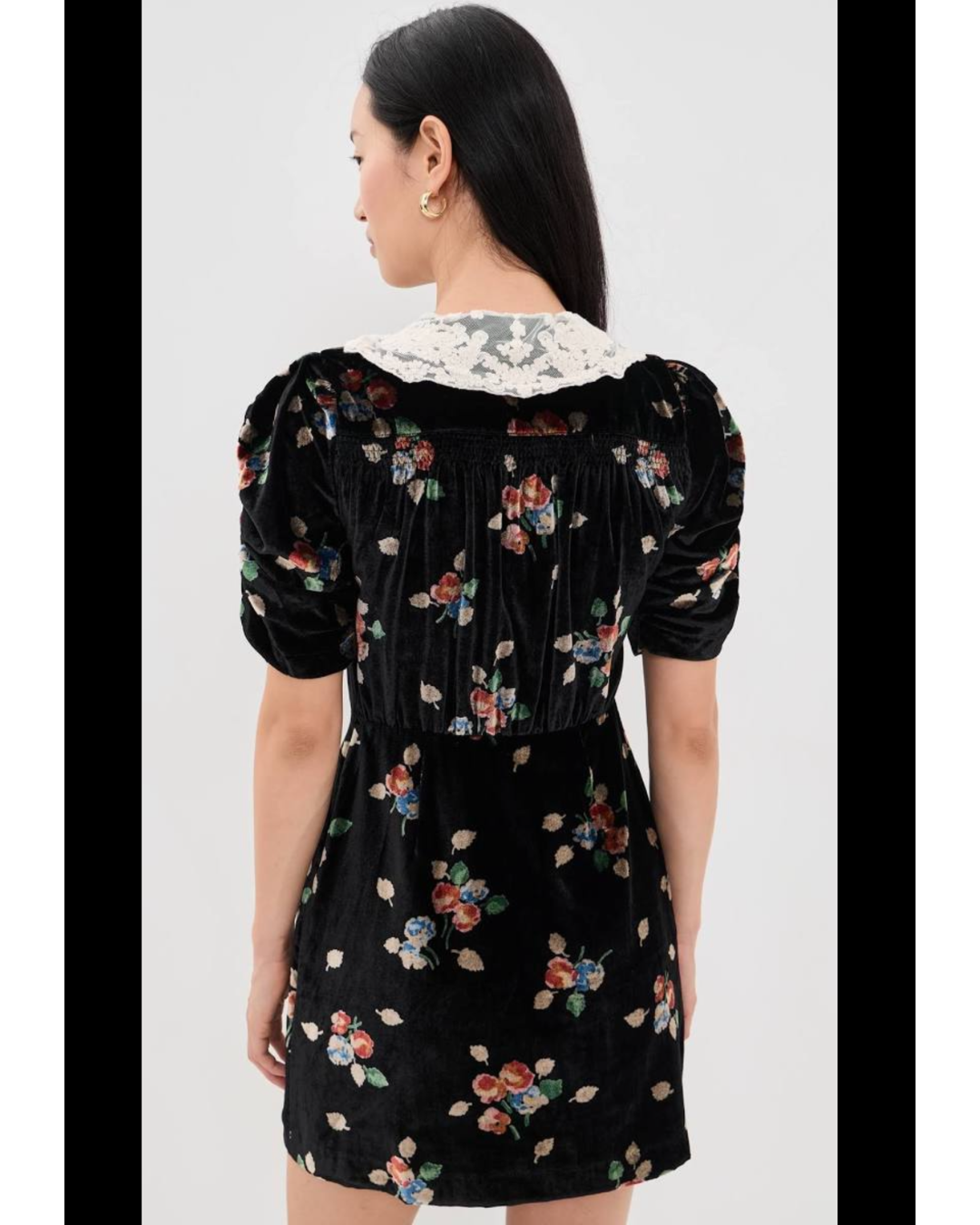 Leda Velvet Mini Dress in Black by Sea NY