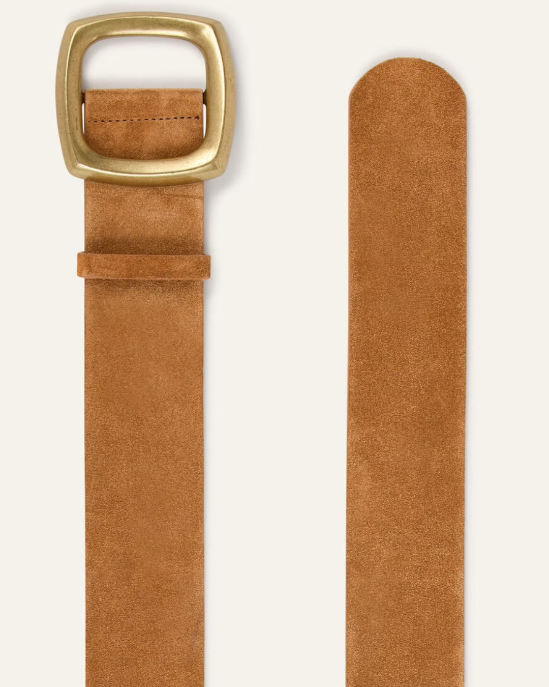 Bianca Wide Suede Belt in Cognac by BA&SH